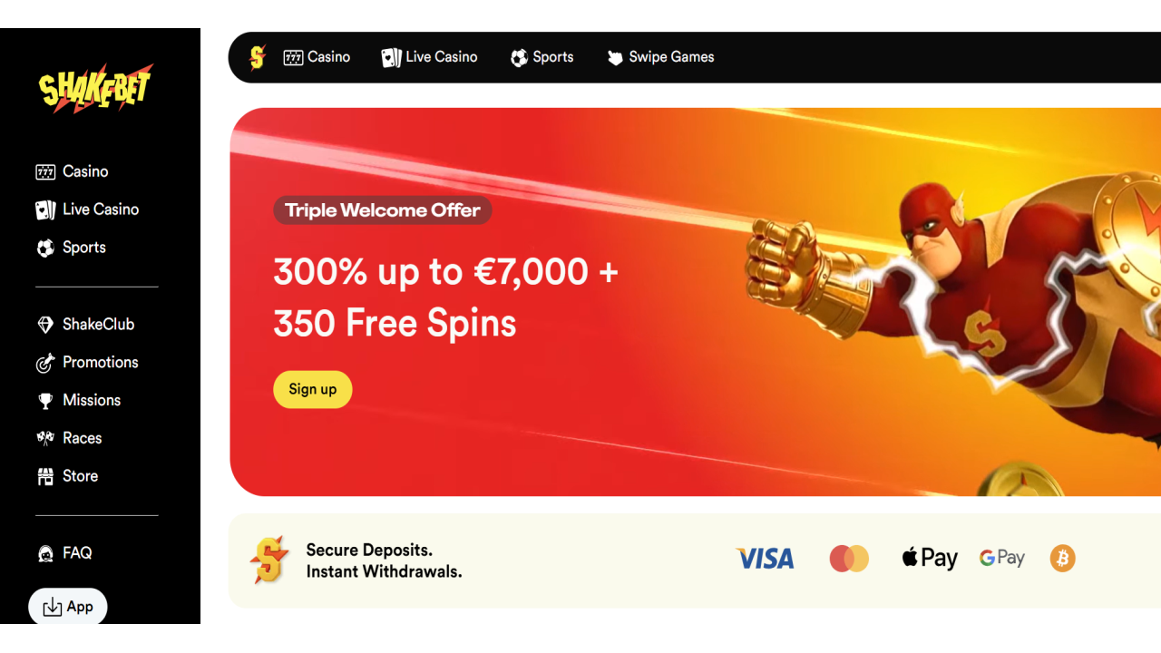 Shakebet casino website